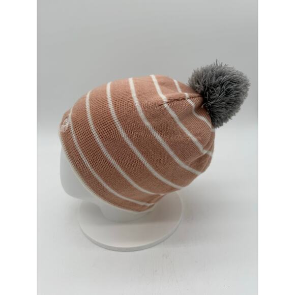 Timberland Youth Pom Hat One Size Pink Knit Pink Winter Beanie - Picture 2 of 4